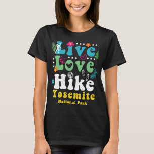Camiseta Parque nacional retro yosemite, amor vivo, hippie