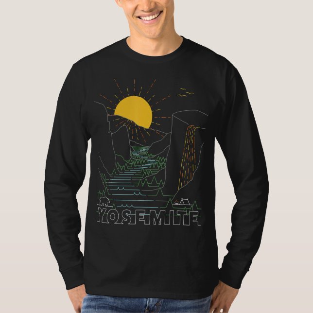 Camiseta Parque nacional Retro Yosemite Firefalls Californi (Anverso)