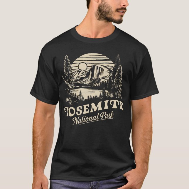 Camiseta Parque Nacional Retro Yosemite Half-Dome (Anverso)