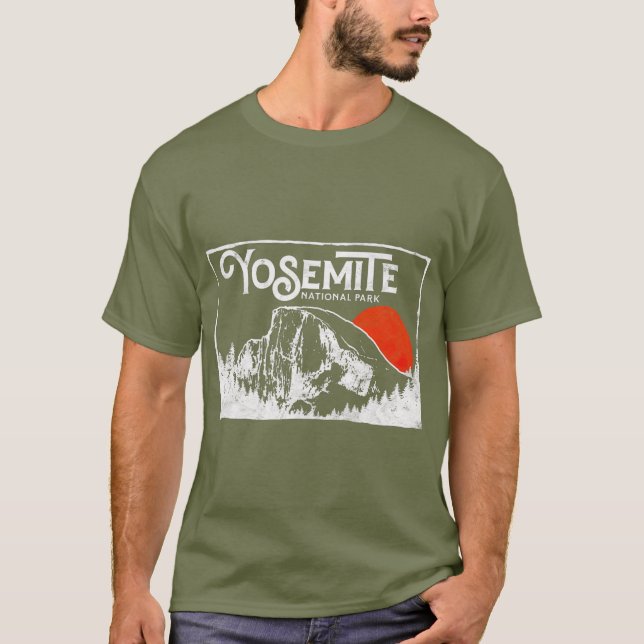 Camiseta Parque nacional Retro Yosemite Media cosecha (Anverso)
