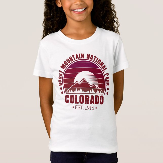 Camiseta Parque nacional Rocky Mountain Colorado Retro (Anverso)