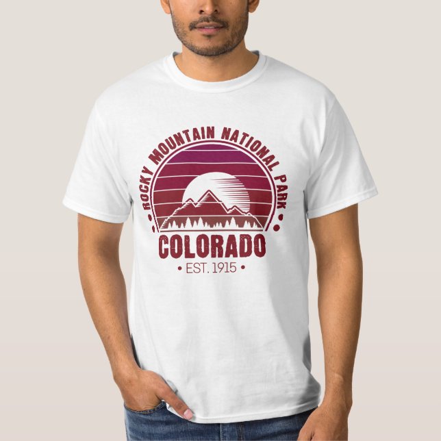 Camiseta Parque nacional Rocky Mountain Colorado Retro (Anverso)