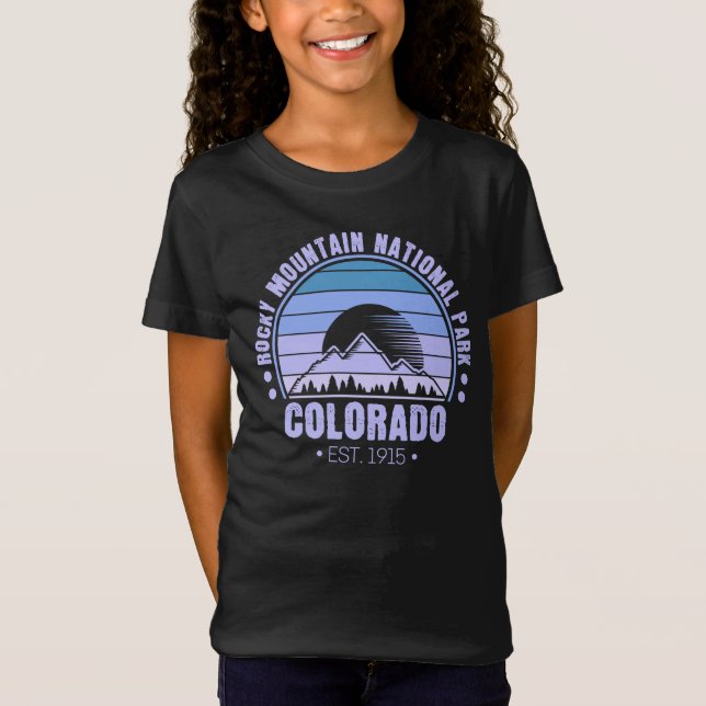 Camiseta Parque nacional Rocky Mountain Colorado Retro (Anverso)