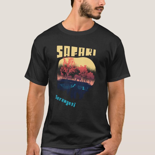 Camiseta Parque nacional Safari Serengeti África Grande Tan (Anverso)