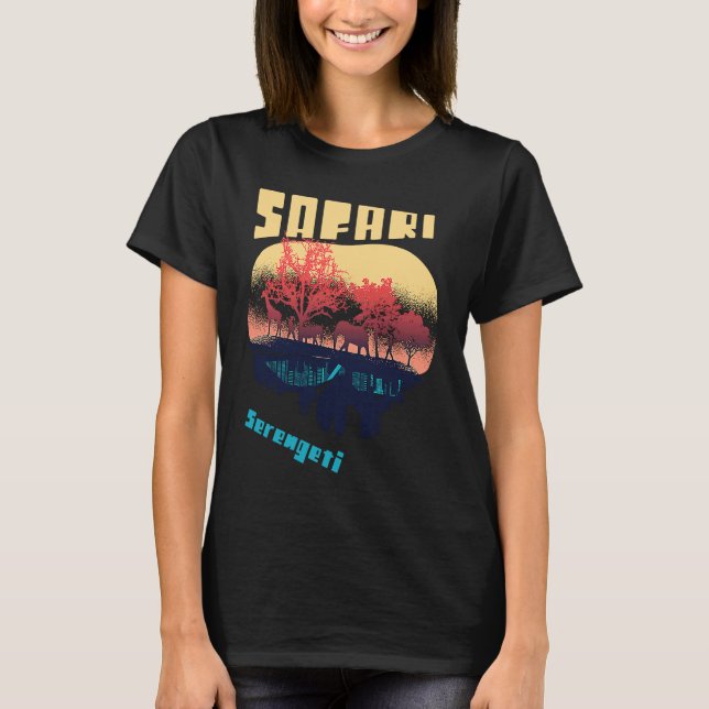Camiseta Parque nacional Safari Serengeti África Grande Tan (Anverso)