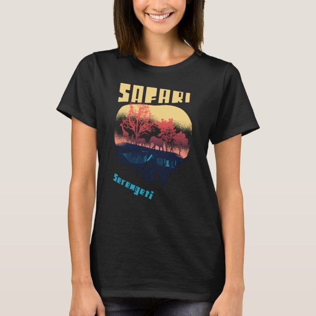 Camiseta Parque nacional Safari Serengeti África Grande Tan (Anverso)