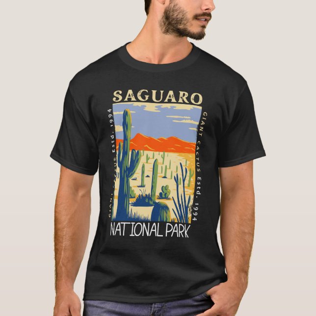 Camiseta Parque Nacional Saguaro, Arizona, con problemas re (Anverso)