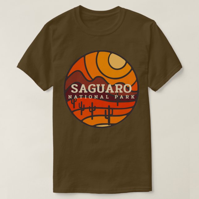 Camiseta Parque nacional Saguaro Arizona Desert Sunris (Diseño del anverso)