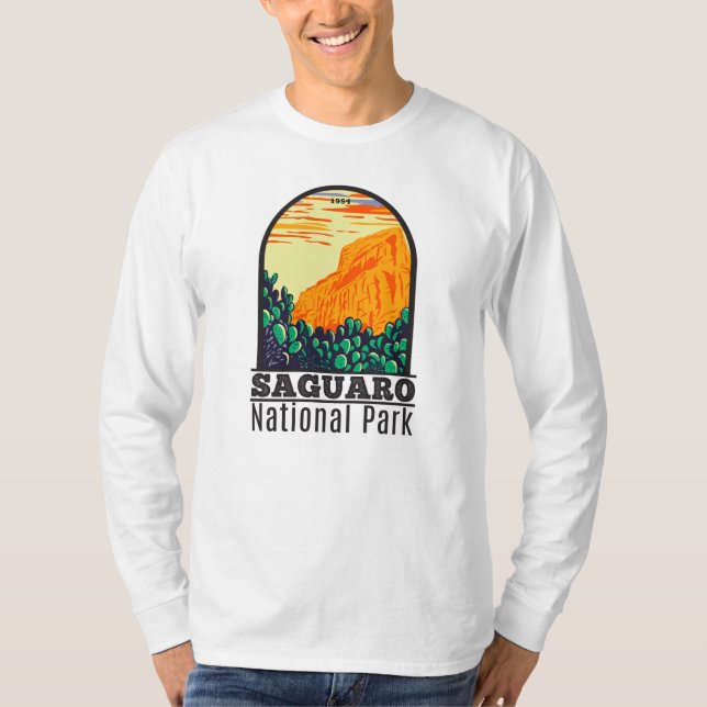 Camiseta Parque Nacional Saguaro Arizona Pricky Pear Cactus (Anverso)