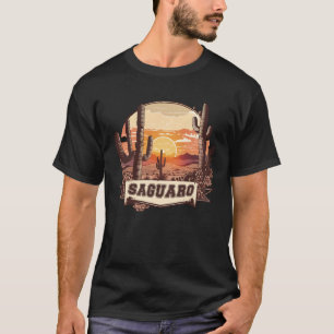 Camiseta Parque Nacional Saguaro Arizona Retro Cactus & Sun