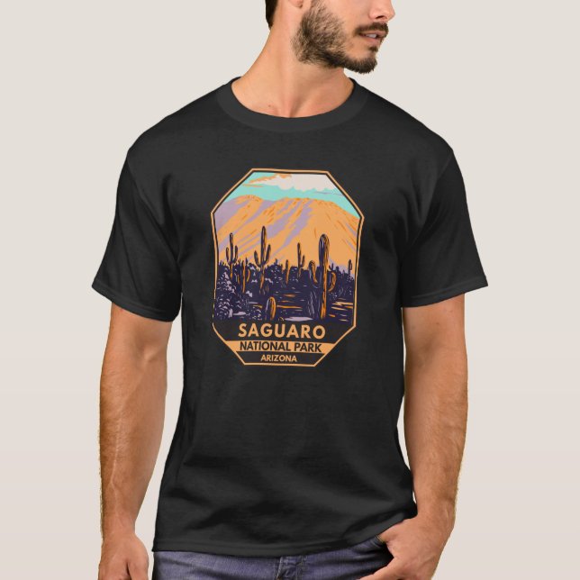 Camiseta Parque nacional Saguaro Arizona Wasson Peak Vintag (Anverso)