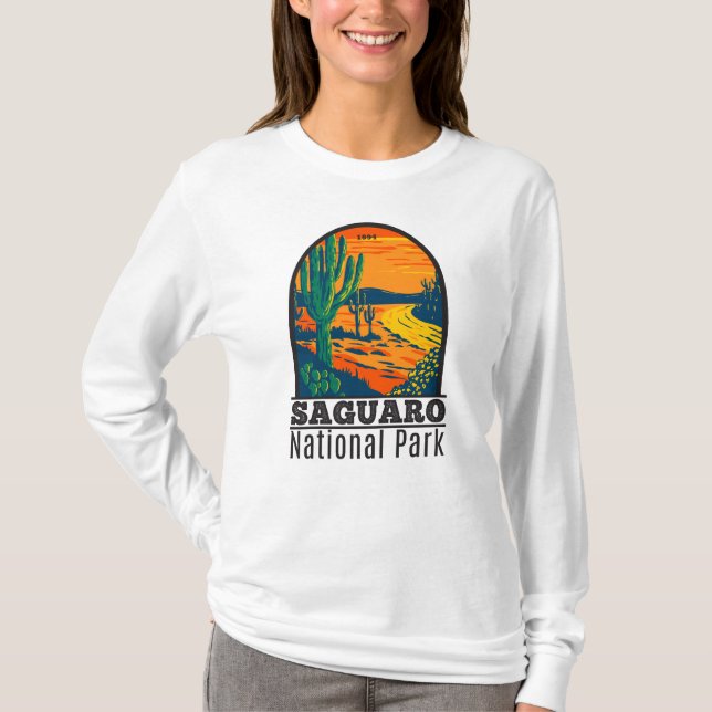 Camiseta Parque nacional Saguaro Carretera Vintage de Arizo (Anverso)