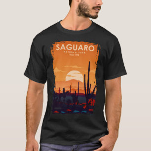 Camiseta Parque nacional Saguaro Vintage Poste mínimo de vi