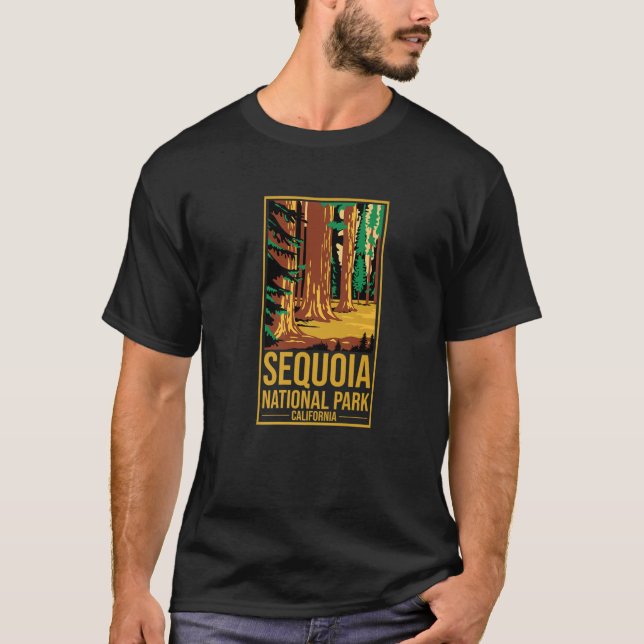 Camiseta Parque nacional Sequoia Senderismo Secuoyas de Cal (Anverso)