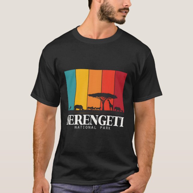 Camiseta Parque nacional Serengeti Cinco grandes Safari Áfr (Anverso)