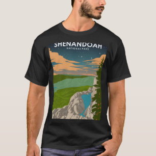 Camiseta Parque nacional Shenandoah en la vintage nocturna 