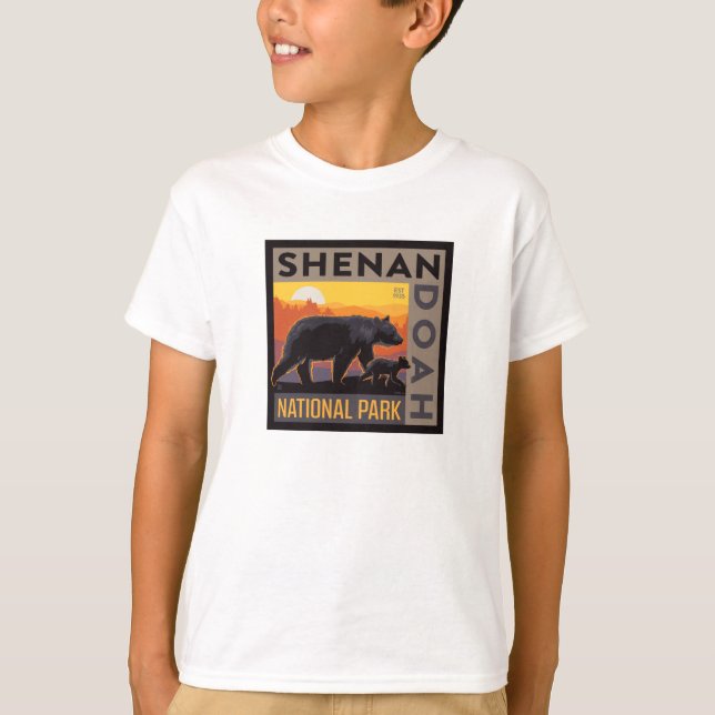 Camiseta Parque nacional Shenandoah | Mama Bear & Cubs (Anverso)