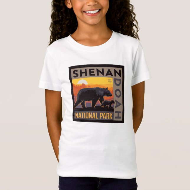 Camiseta Parque nacional Shenandoah | Mama Bear & Cubs (Anverso)