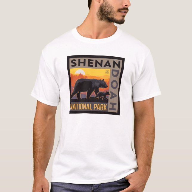 Camiseta Parque nacional Shenandoah | Mama Bear & Cubs (Anverso)