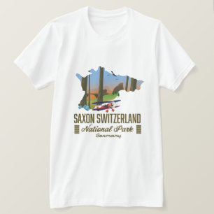 Camiseta Parque Nacional Suiza Sajona mapa Alemania
