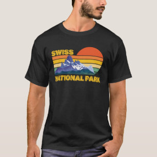 Camiseta Parque nacional suizo Alpes Souvenir Engadin Retro