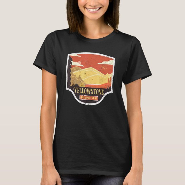 Camiseta Parque nacional Sunset Yellowstone Aves (Anverso)