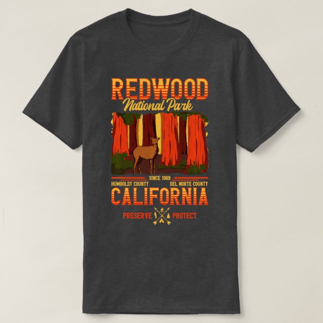 Camiseta Parque nacional Tee California Bear Redwood Nation (Diseño del anverso)