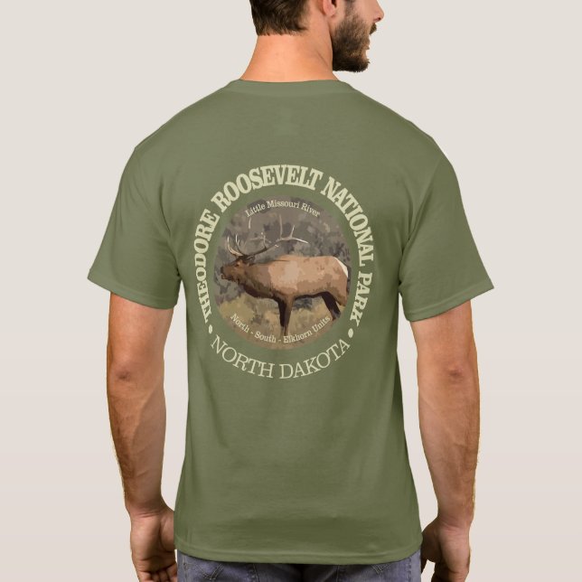 Camiseta Parque nacional Theodore Roosevelt (elk) (Reverso)