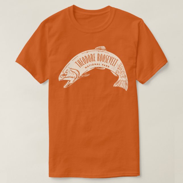 Camiseta Parque nacional Theodore Roosevelt Fish Tan (Diseño del anverso)