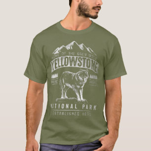 Camiseta Parque nacional Vintage Gray Wolf Yellowstone