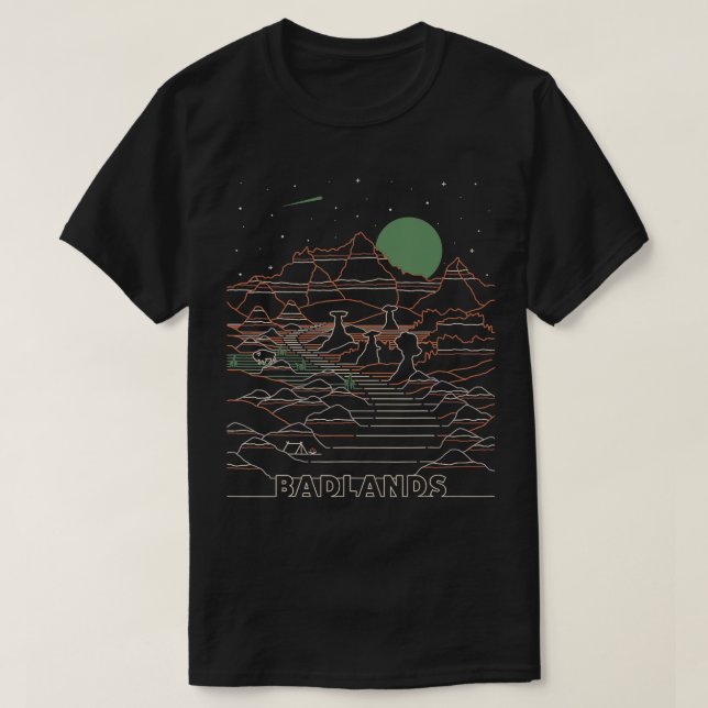 Camiseta Parque nacional Vintage Retro Badlands South Dakot (Diseño del anverso)