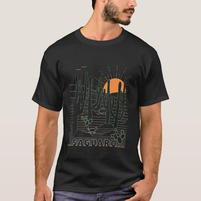 Camiseta Parque nacional vintage Saguaro Retro Tucson Arizo (Anverso)