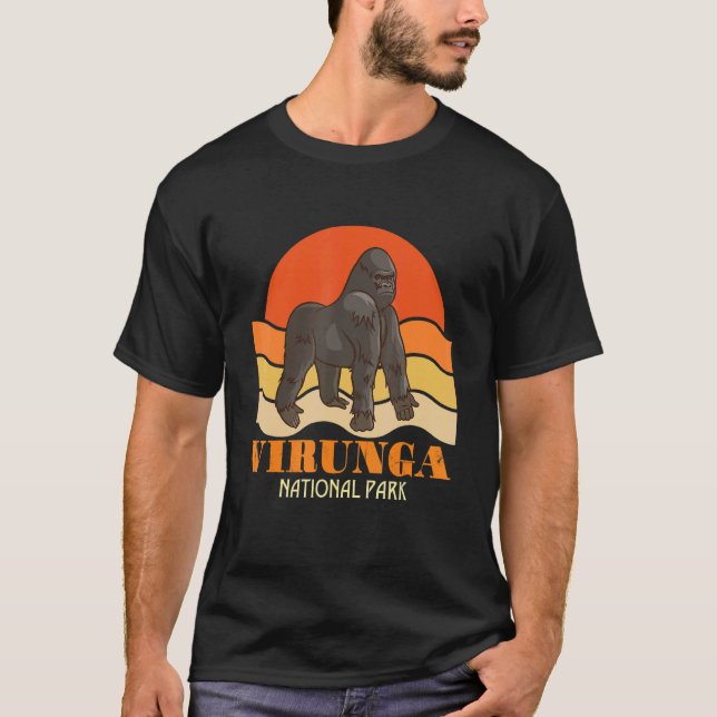 Camiseta Parque nacional Virunga Congo Gorila Safari África (Anverso)