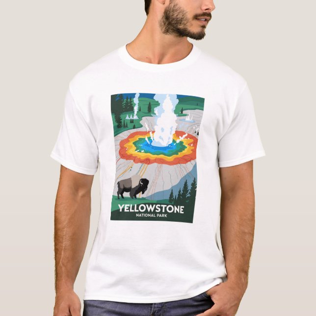 Camiseta Parque nacional Vivid Yellowstone (Anverso)