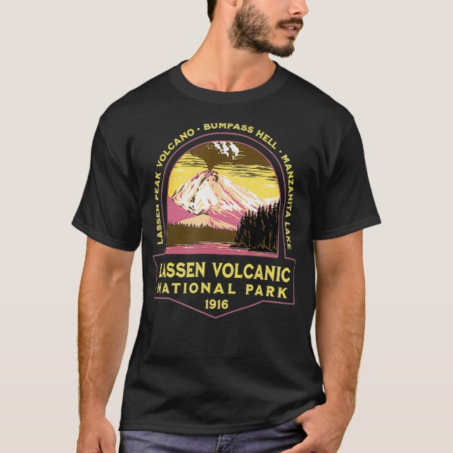 Camiseta Parque nacional volcánico de Lassen, California Re (Anverso)