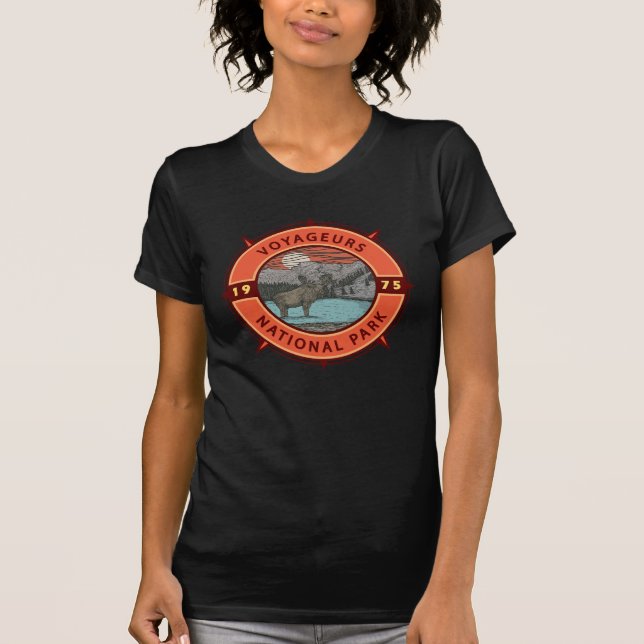 Camiseta Parque nacional Voyageurs Emblema de la brújula Mo (Anverso)