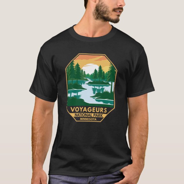 Camiseta Parque nacional Voyageurs Minnesota Sunset Emblem (Anverso)