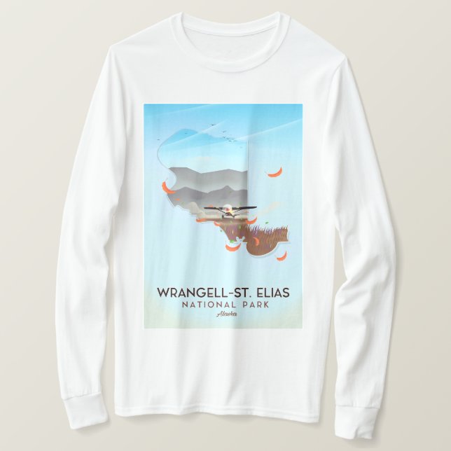 Camiseta Parque nacional Wrangell-St. Elias poster Alaska (Anverso del diseño)