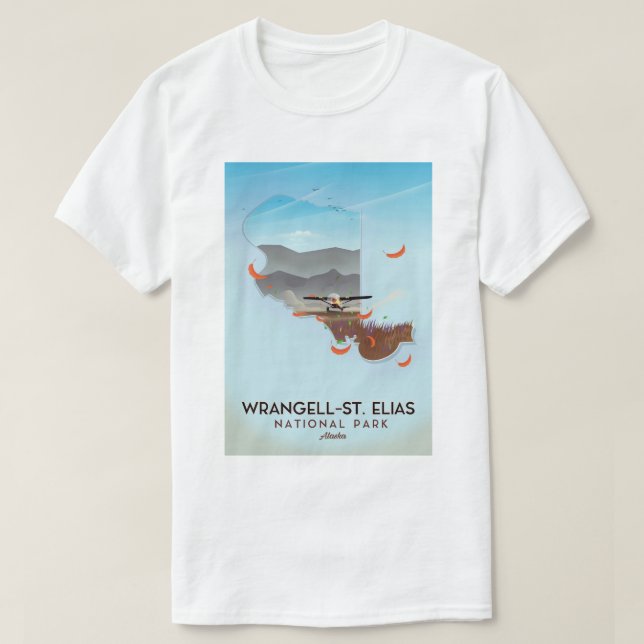 Camiseta Parque nacional Wrangell-St. Elias poster Alaska (Diseño del anverso)