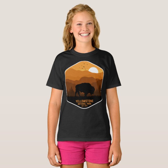 Camiseta Parque Nacional Wyoming Retro Yellowstone (Anverso completo)