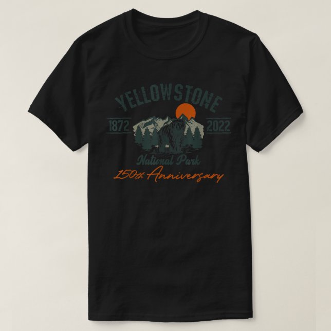 Camiseta Parque nacional Yellowstone 150 Aniversario (Diseño del anverso)