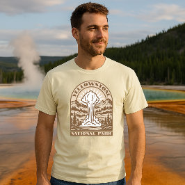 Camiseta Parque nacional Yellowstone Art Deco retro