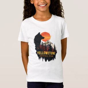 Camiseta Parque nacional Yellowstone, arte de la puesta de 