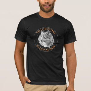 Camiseta Parque Nacional Yellowstone, Arte de Lobo Gris, Cí