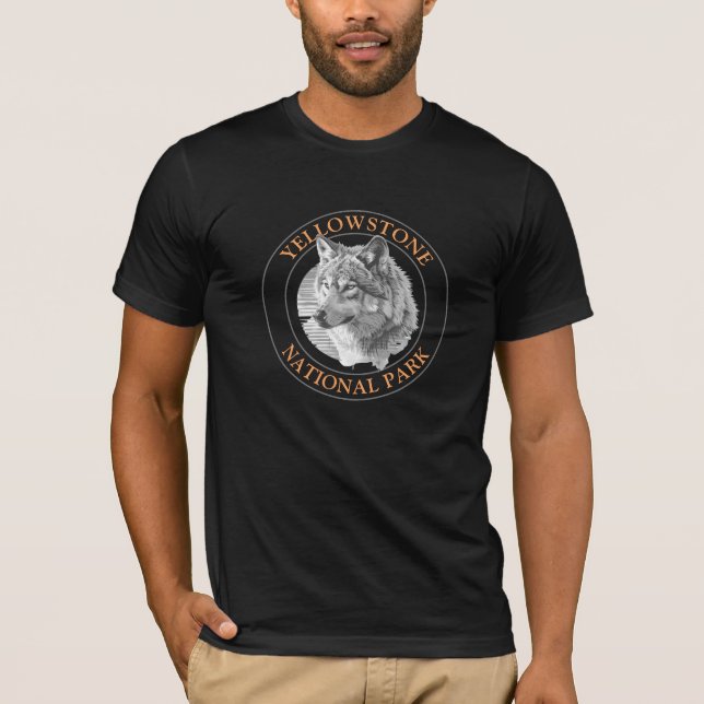 Camiseta Parque nacional Yellowstone, Arte Gray Wolf, Círcu (Anverso)