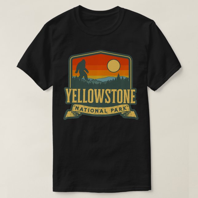 Camiseta Parque nacional Yellowstone Bigfoot Sasquatch (Diseño del anverso)