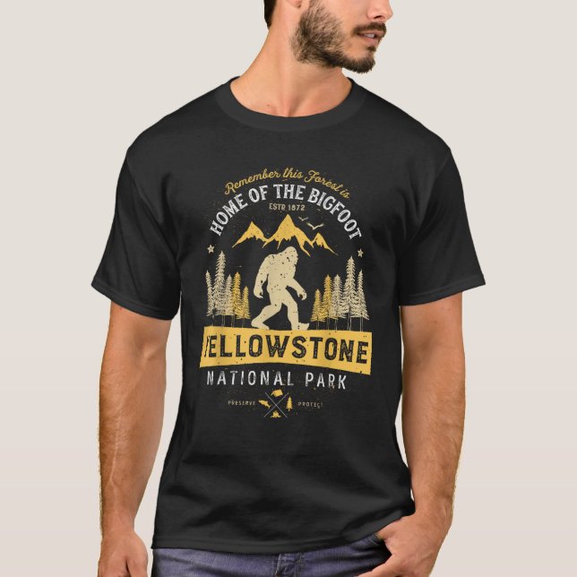 Camiseta Parque nacional Yellowstone Bigfoot Vintage Hombre (Anverso)