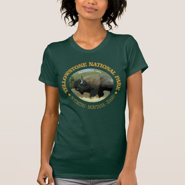 Camiseta Parque nacional Yellowstone (bison) (Anverso)