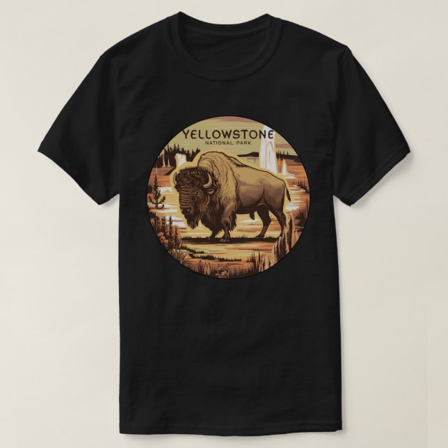 Camiseta Parque nacional Yellowstone Bison (Diseño del anverso)