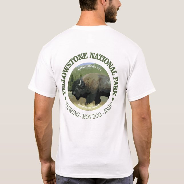 Camiseta Parque nacional Yellowstone (bison) (Reverso)